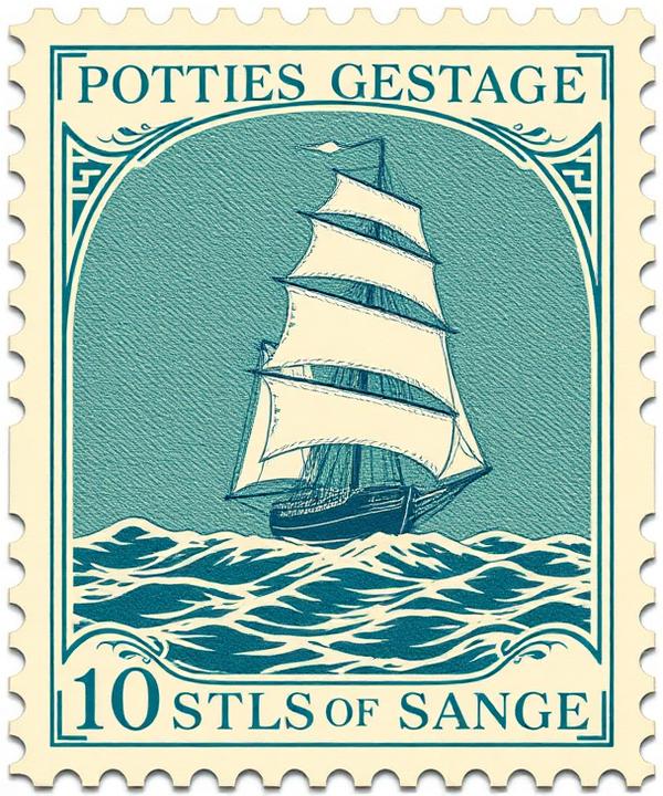 Clipper at Sea stamp from Sweden, 1924